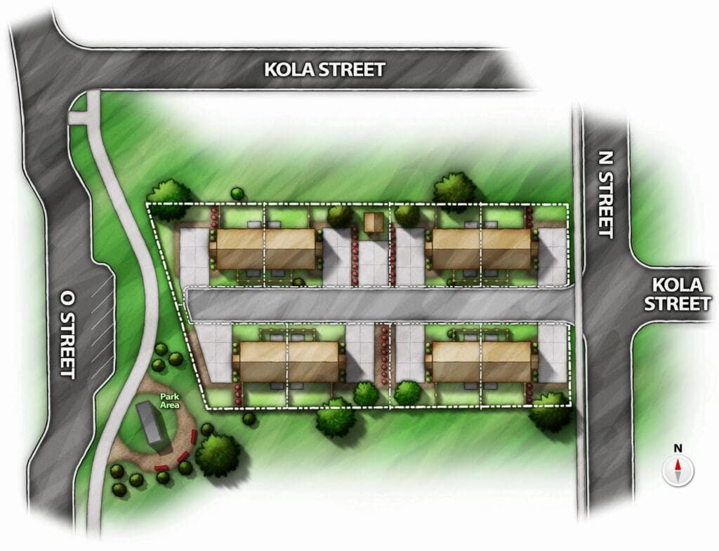 A site plan for a residential development.