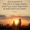 Our purpose in this life is to help others, and if you can't help them, at least hurt them.