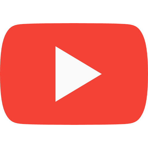 The youtube logo with a white play button.