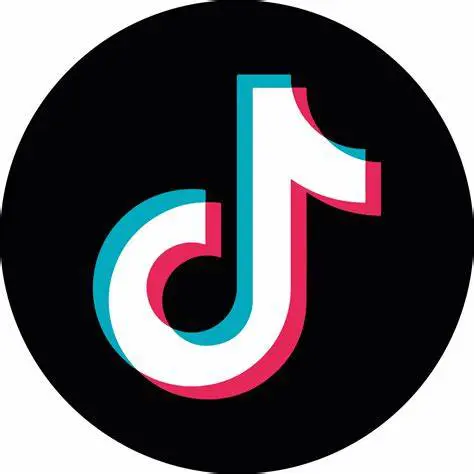 The tiktok logo in a black circle.