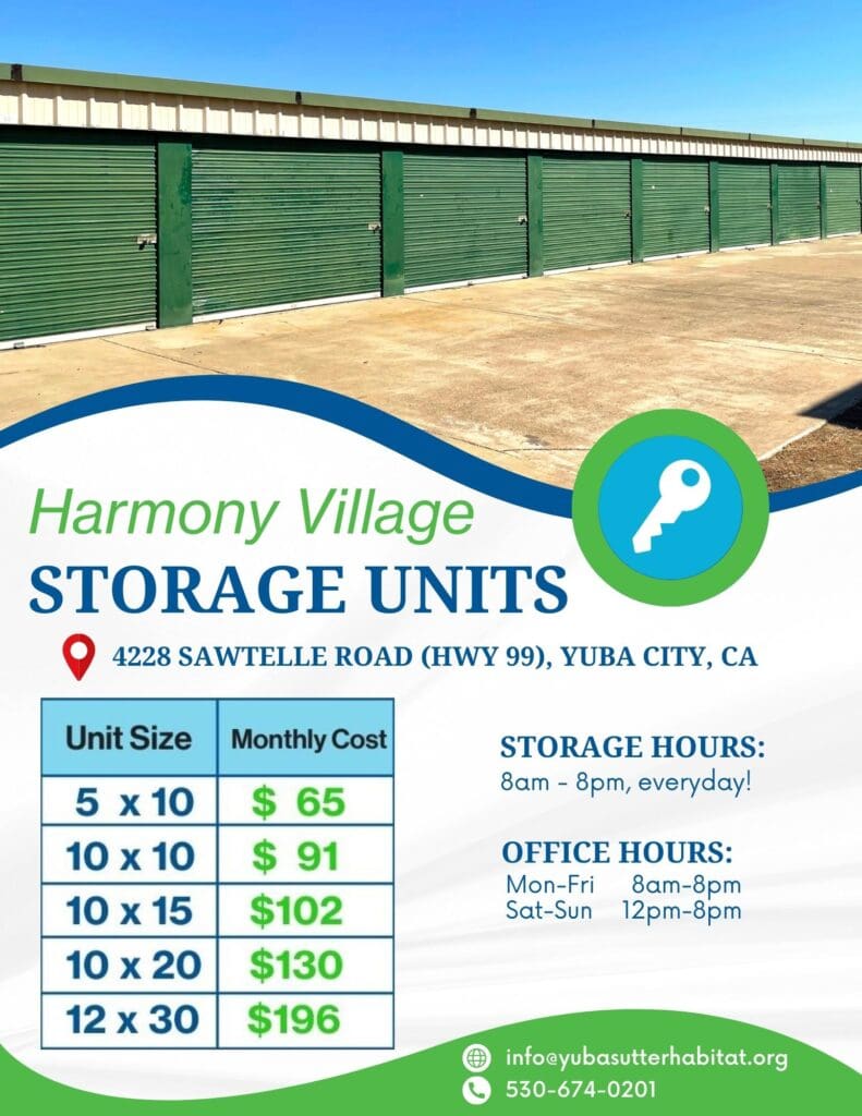 Harmony village storage units.