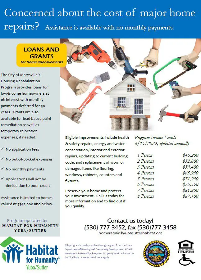 A flyer for the cost of home repair.