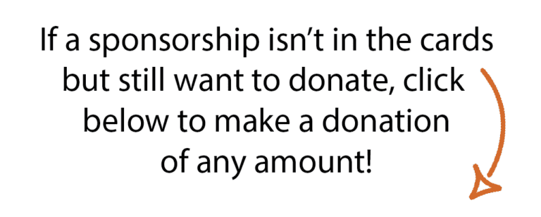 If a sponsorship isn't in the cards but still want to donate, click below to make a donation of any amount!
